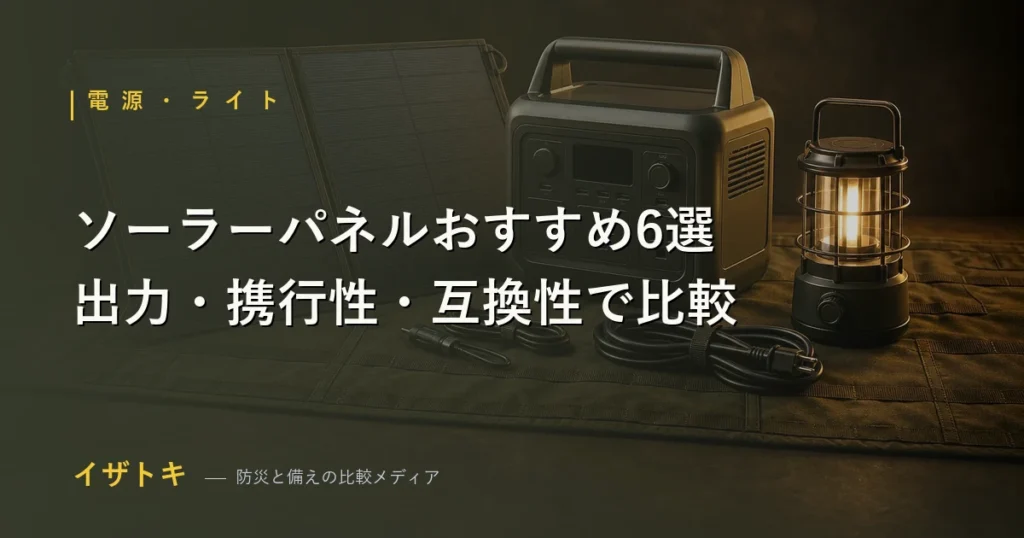 ポータブル電源と組み合わせるソーラーパネルのおすすめモデルを比較するイザトキのアイキャッチ画像